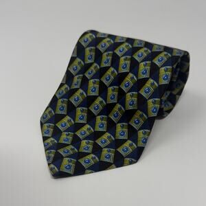 Valentino Cravatte 100% Silk Tie - Black/Blue